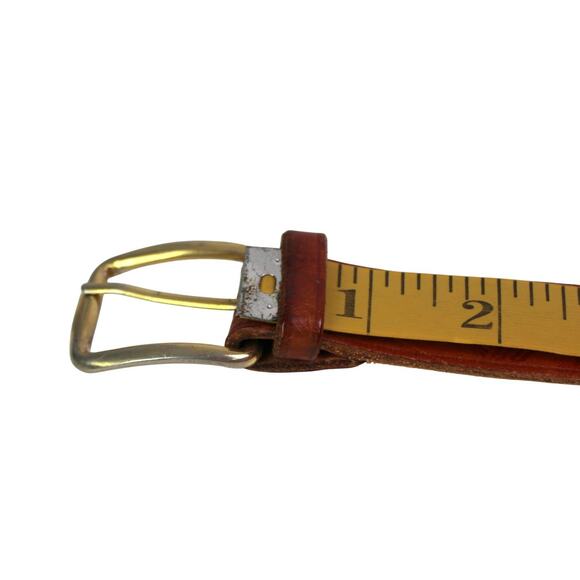 TOOLED TAN BROWN GENUINE LEATHER 7/8"Wd DRESS CASUAL WOMEN'S BELT Size S (R8 - Picture 9 of 14